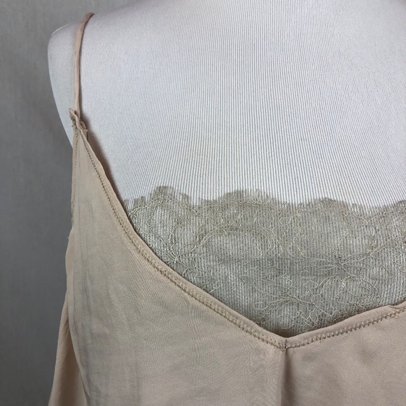 NEW Free People Sweetest V Deep Cami beige - Picture 3 of 7